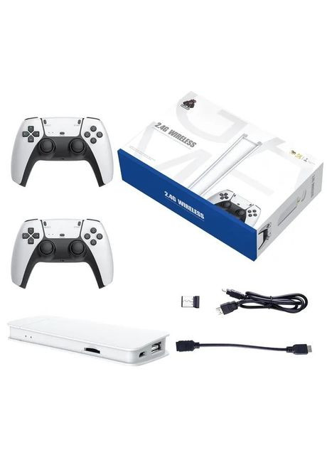Детская игровая консоль / приставка M15 4K 64GB 20000 игр + два беспроводных контроллера белая Kronos (393821390)
