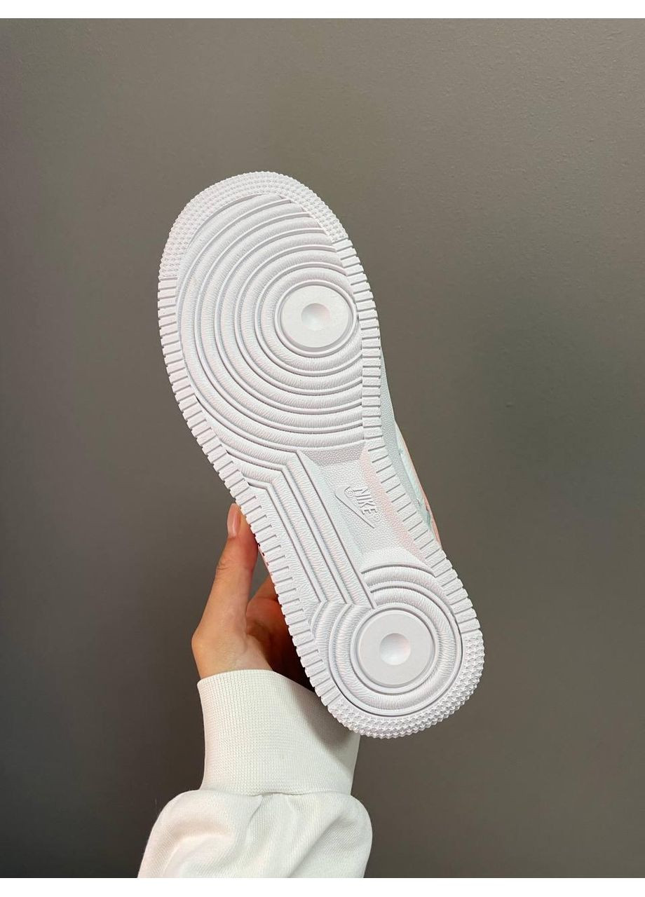 КРОСІВКИ ЖІНОЧІ NIKE AIR FORCE 1 MINI SWOOSH PEACH НАЙК АІР ФОРС 1 ПРЕМІУМ No Brand білі демісезони (367168973)