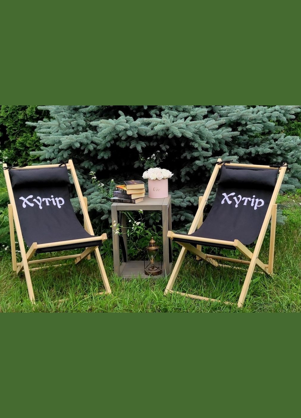 Розкладне дерев’яне крісло шезлонг з тканиною, для дачі, пляжу чи кафе. Крісла садові терасні дерев'яні. Лежак шезлонг No Brand (316257004)
