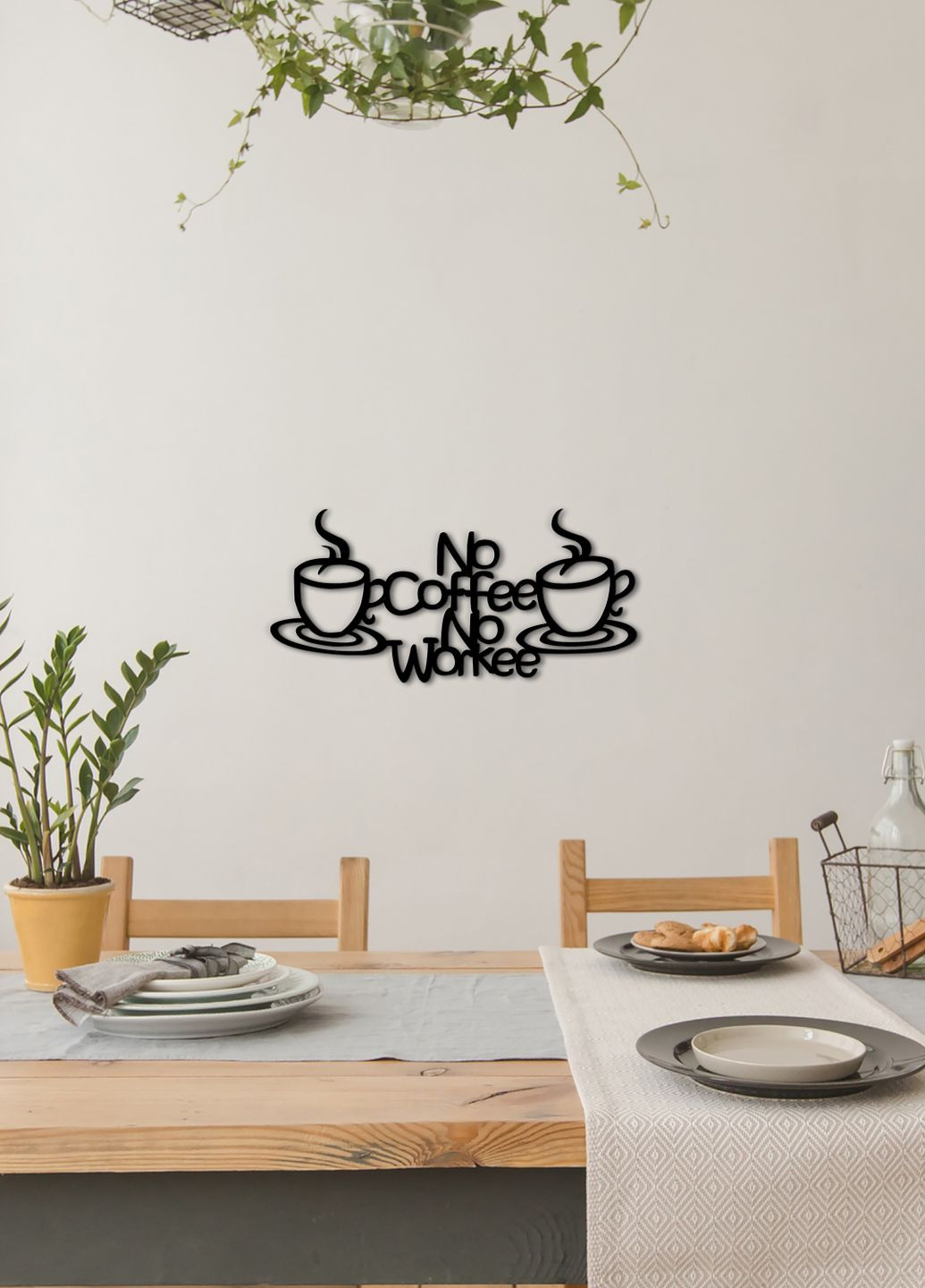 Дерев'яна картина на кухню, декор для кімнати "Ранкова кава", декоративне панно 35х18 см Woodyard (291842666)