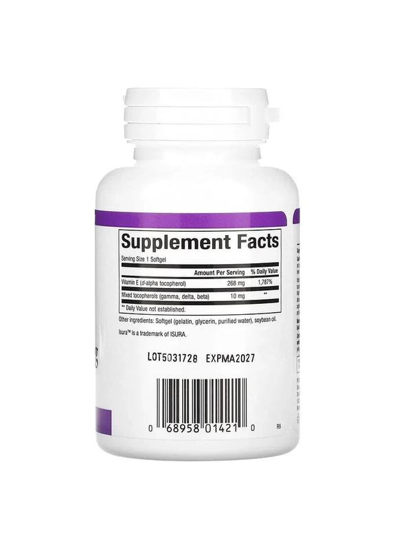 Змішаний вітамін Е Mixed Vitamin E 268 мг 400 МО 90 капсул Natural Factors (362027105)