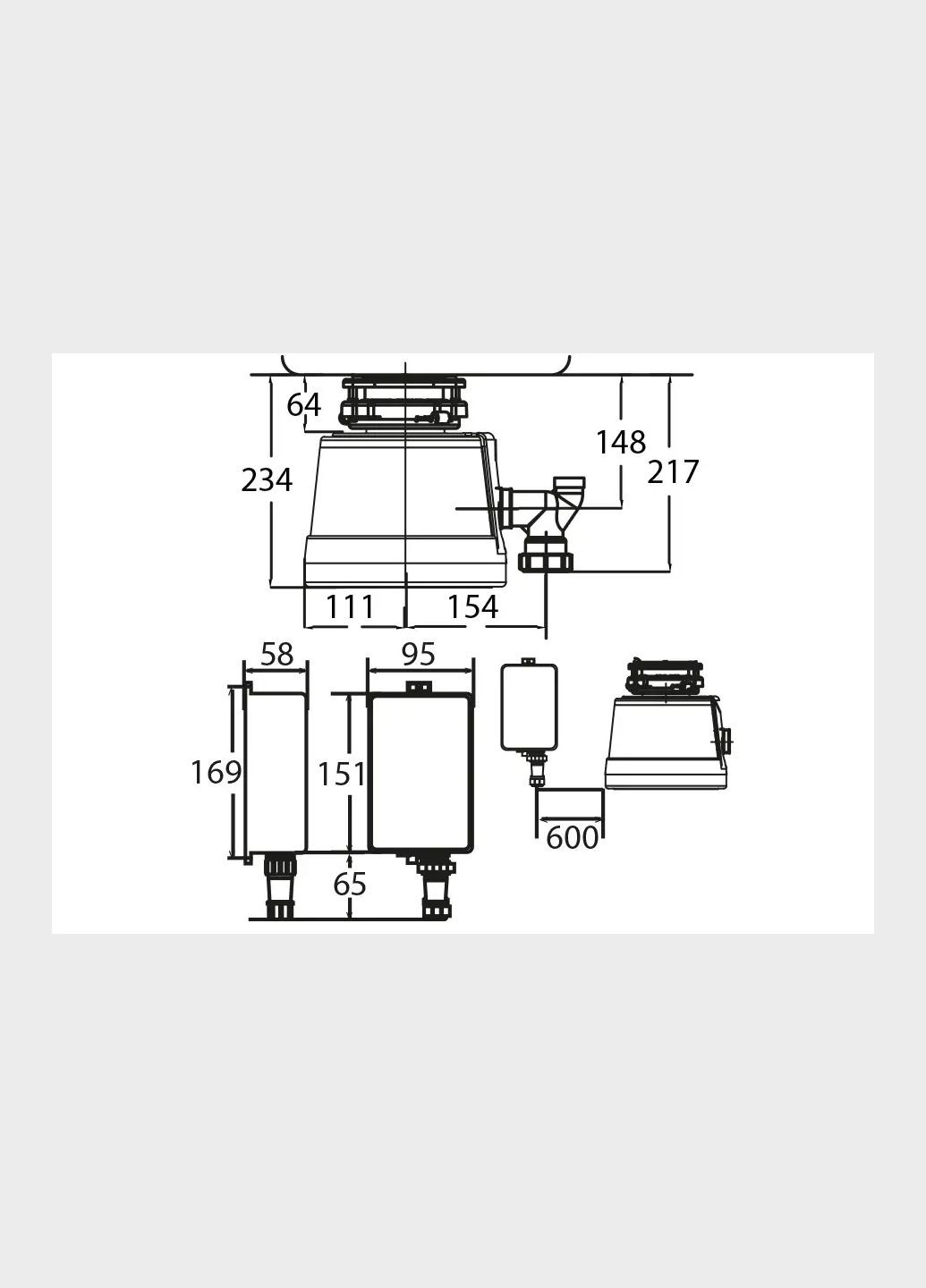 Подрібнювач харчових відходів STATUS Nett NEXT 300 Compact (316390594)