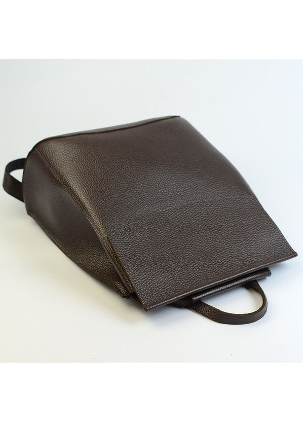 Сумка рюкзак жіноча шкіряна молодіжна трансформер через плече темно-коричнева Serebro (371392442)