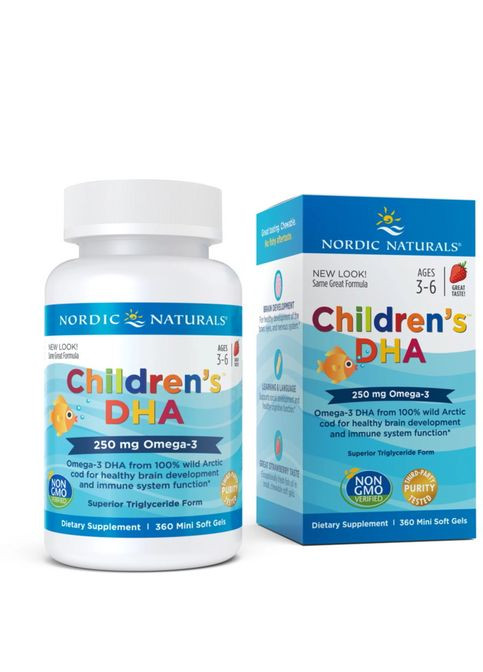 Жирні кислоти Children's DHA 250 mg, 360 капсул полуниця Nordic Naturals (324421621)