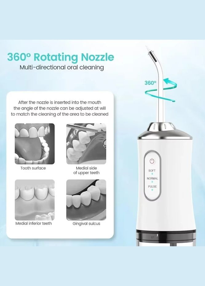 Іригатор портативний Oral Irrigator 3 режими роботи, 4 насадки. No Brand (304289235)