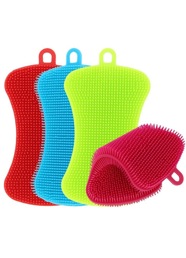 Мочалка силіконова масажна для тіла міцна губка подвійної дії Різнокольоровий Good Idea (335008166)