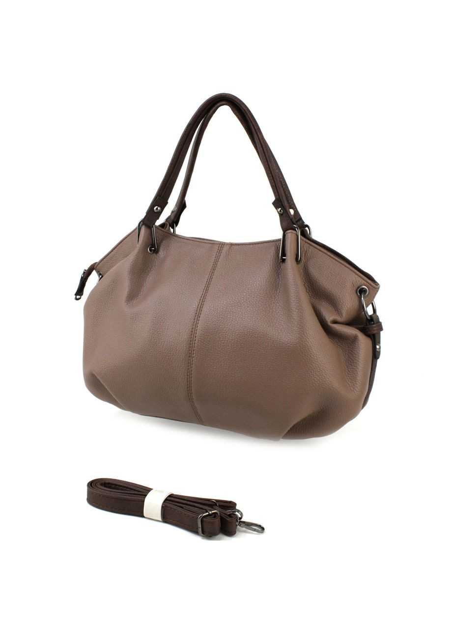 Класична жіноча сумка з екошкіри на плече 635157338 коричнева Voila (361318969)