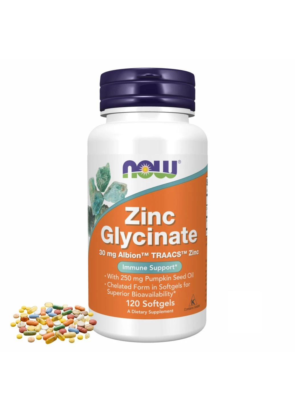 Zinc Glycinate 30mg - 120 sgels Now Foods (367957871)