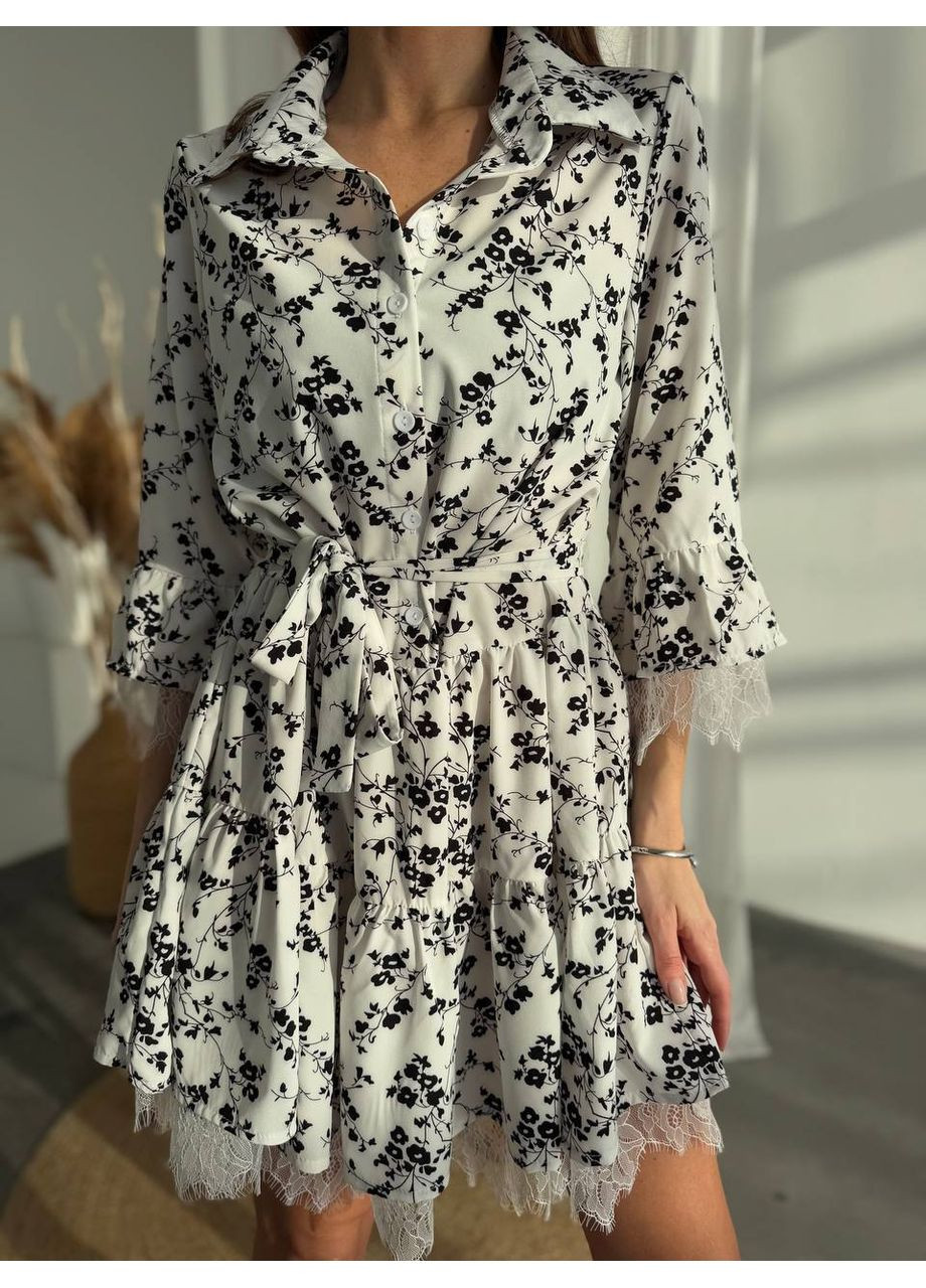 Білий повсякденний жіноча сукня з софту Україна