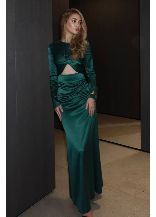 Изумрудное праздничный, коктейльное, вечернее barbara силуэтная Україна однотонное