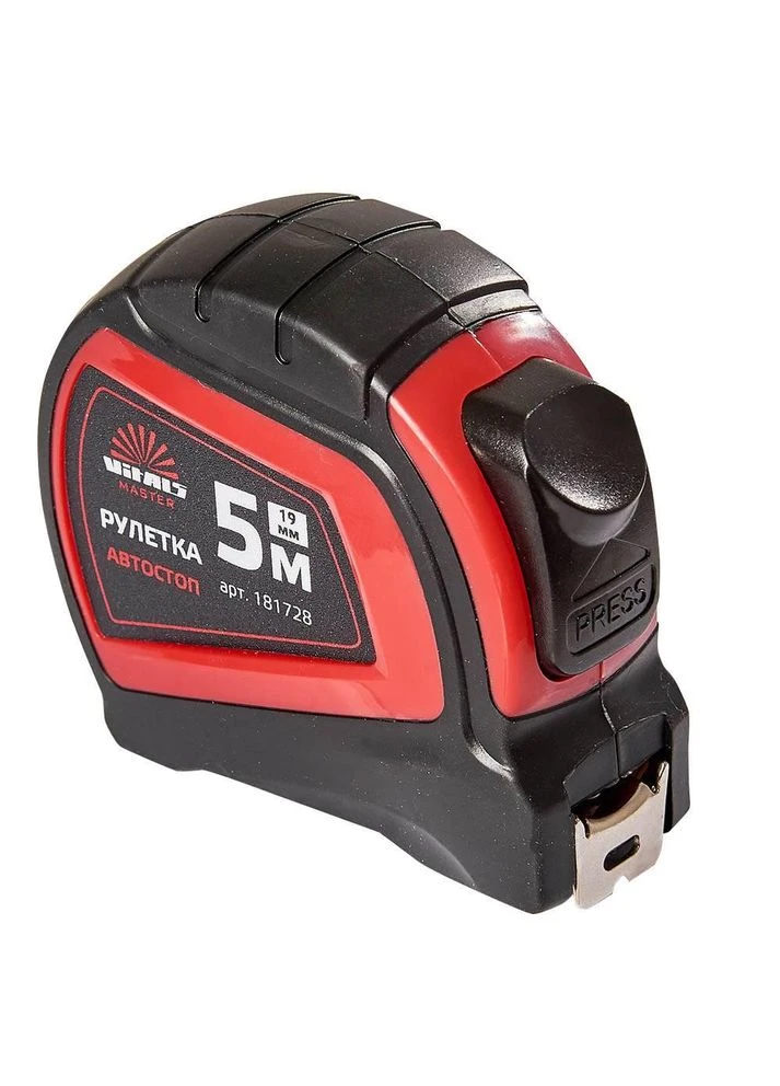 Рулетка 5 м x 19 мм автостоп Master 181728 Vitals (382014317)