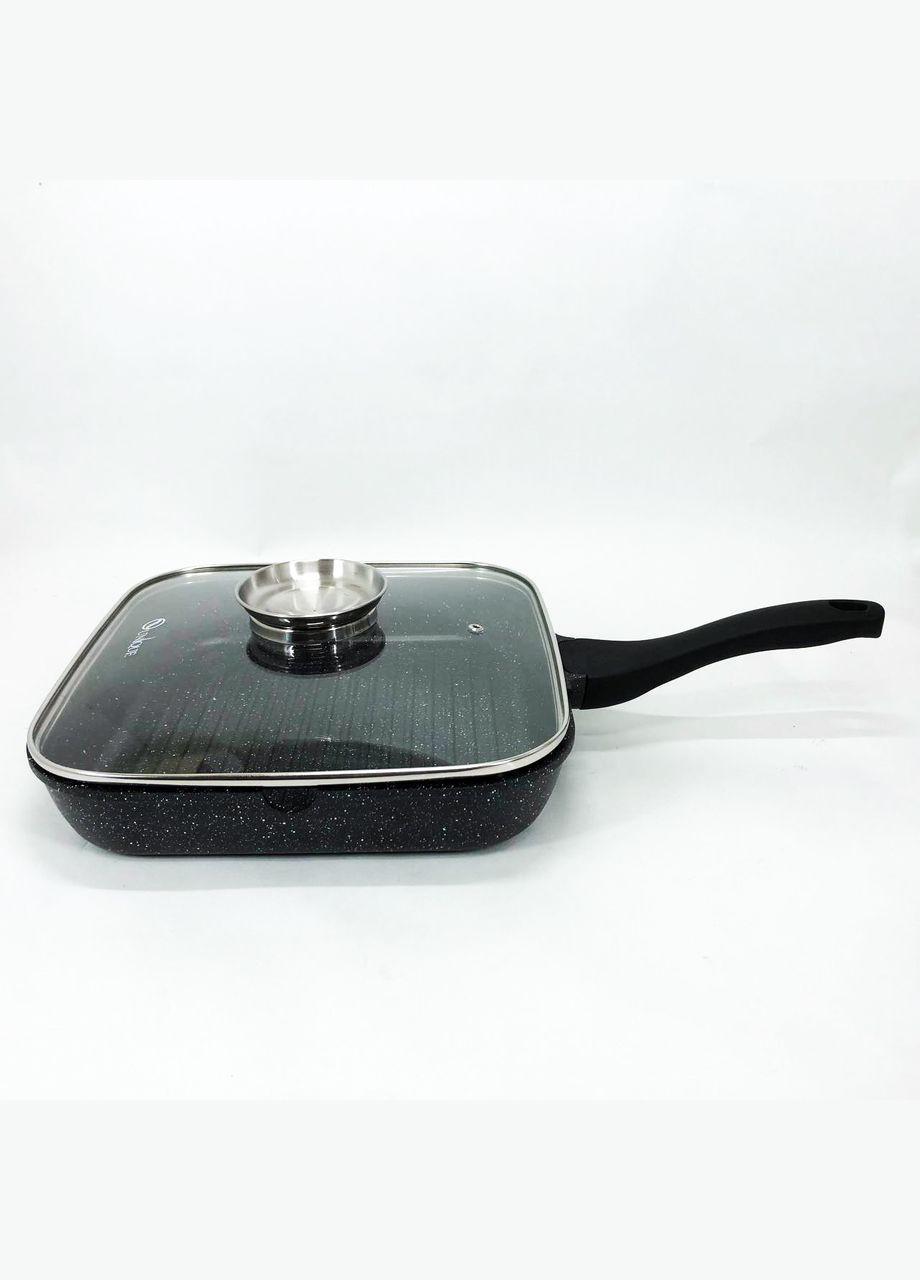 Сковорода гриль UN-4012 стильная 24см, Надежная сковорода с антипригарным покрытием Unique (364664713)