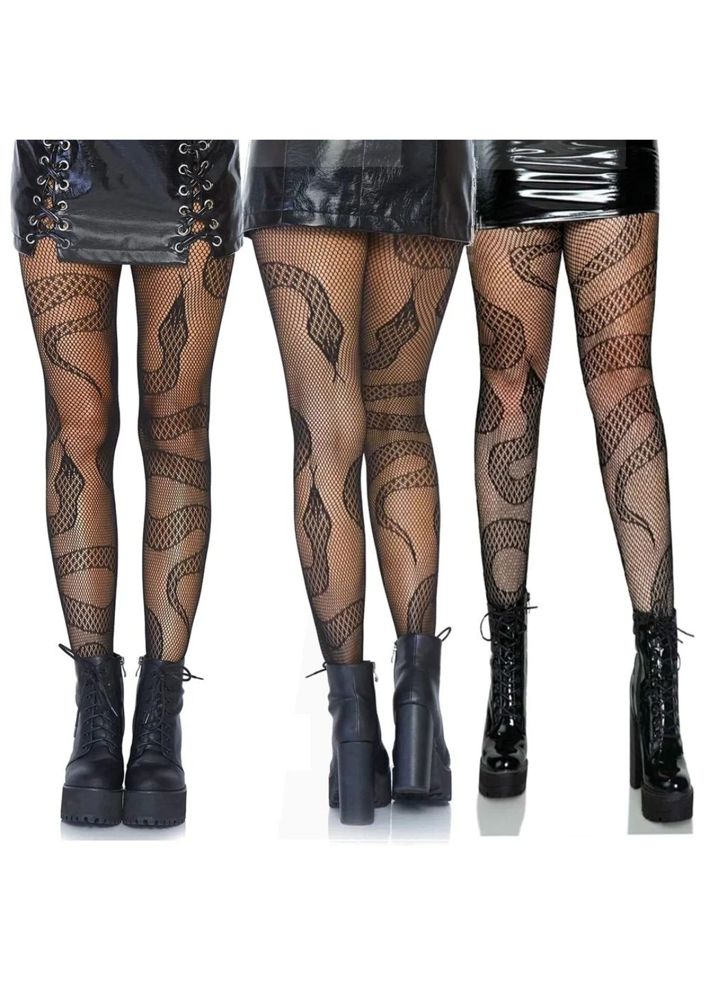 Колготки сітка, змія, чорні No Brand (319715471)