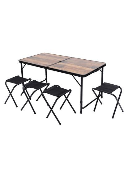 Розкладний стіл та 4 стільці кемпінговий набір для пікніка відпочинку та туризму легкий комплект меблів ProDobro (364190036)