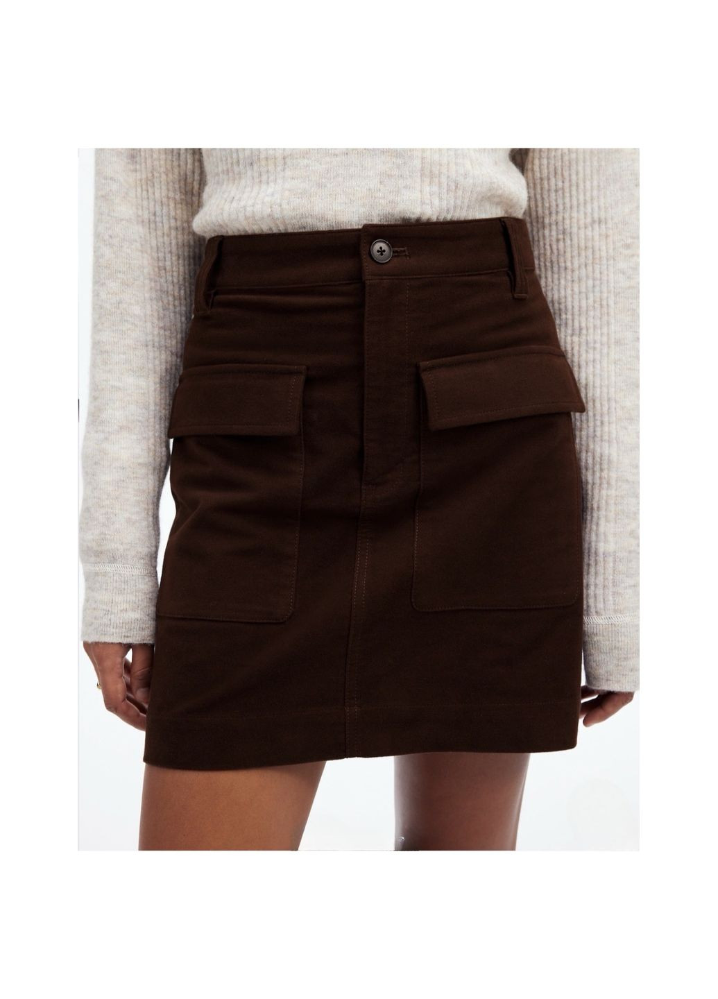 Темно-коричневая однотонная юбка Madewell