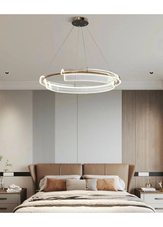 Люстра світлодіодна підвісна LED світильник для квартири на стелю ледве 26894 Латунь 30-150х80х80 см. Sunnysky (324395934)