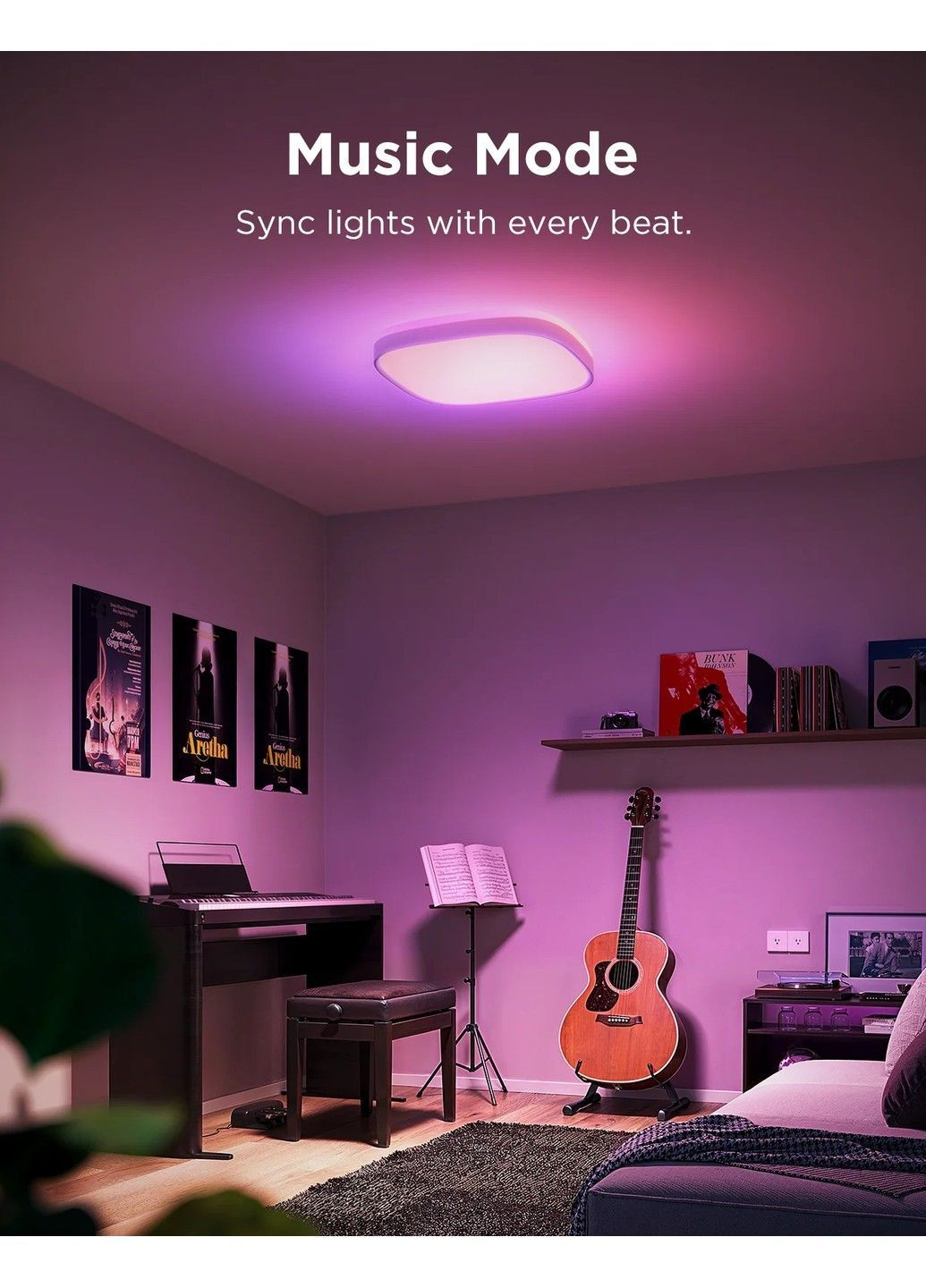 Потолочный светильник H60A4 30cm Smart Square Ceiling Light, RGBWW + RGBIC, Matter, WI-FI, Bluetooth, белый Govee (371330804)