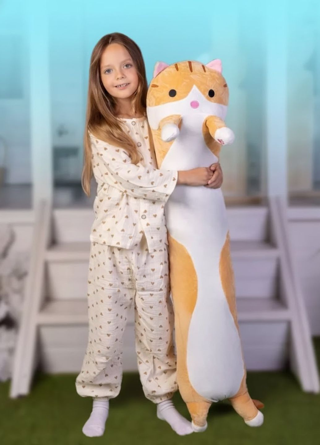 Кот батон 110 см плюшевый мягкая игрушка-подушка для детей и взрослых My Kigu (369931695)