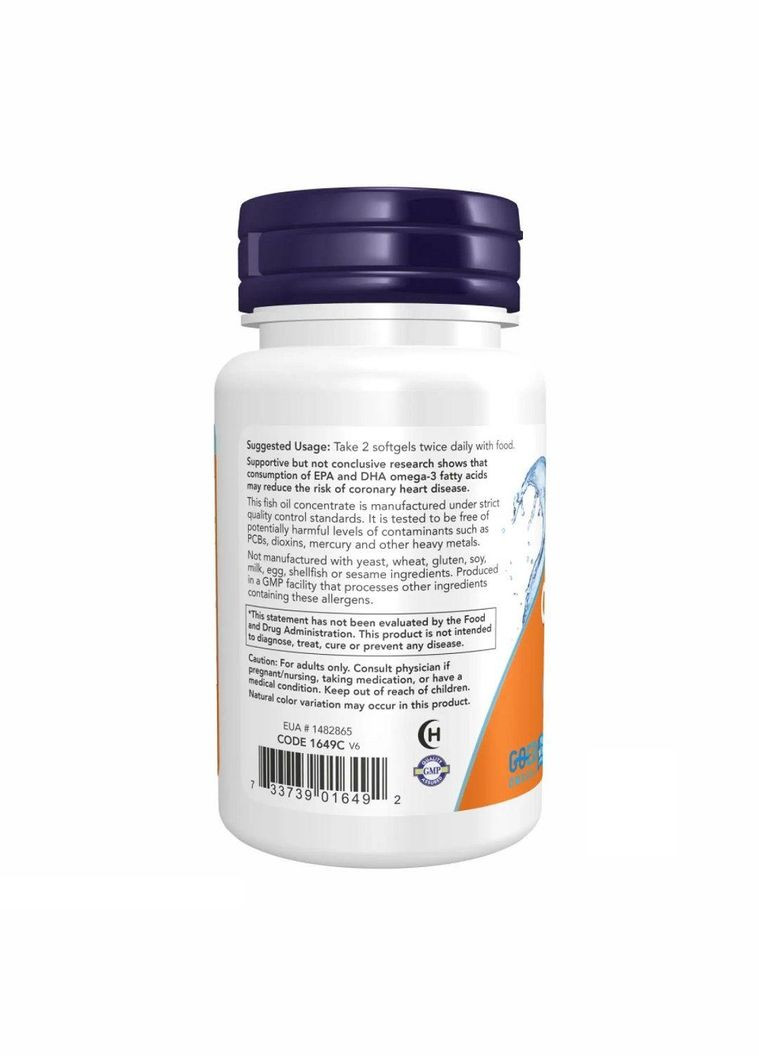 NOW Omega-3 / Омега-3 1000мг у м'яких капсулах №200 Now Foods (296785438)