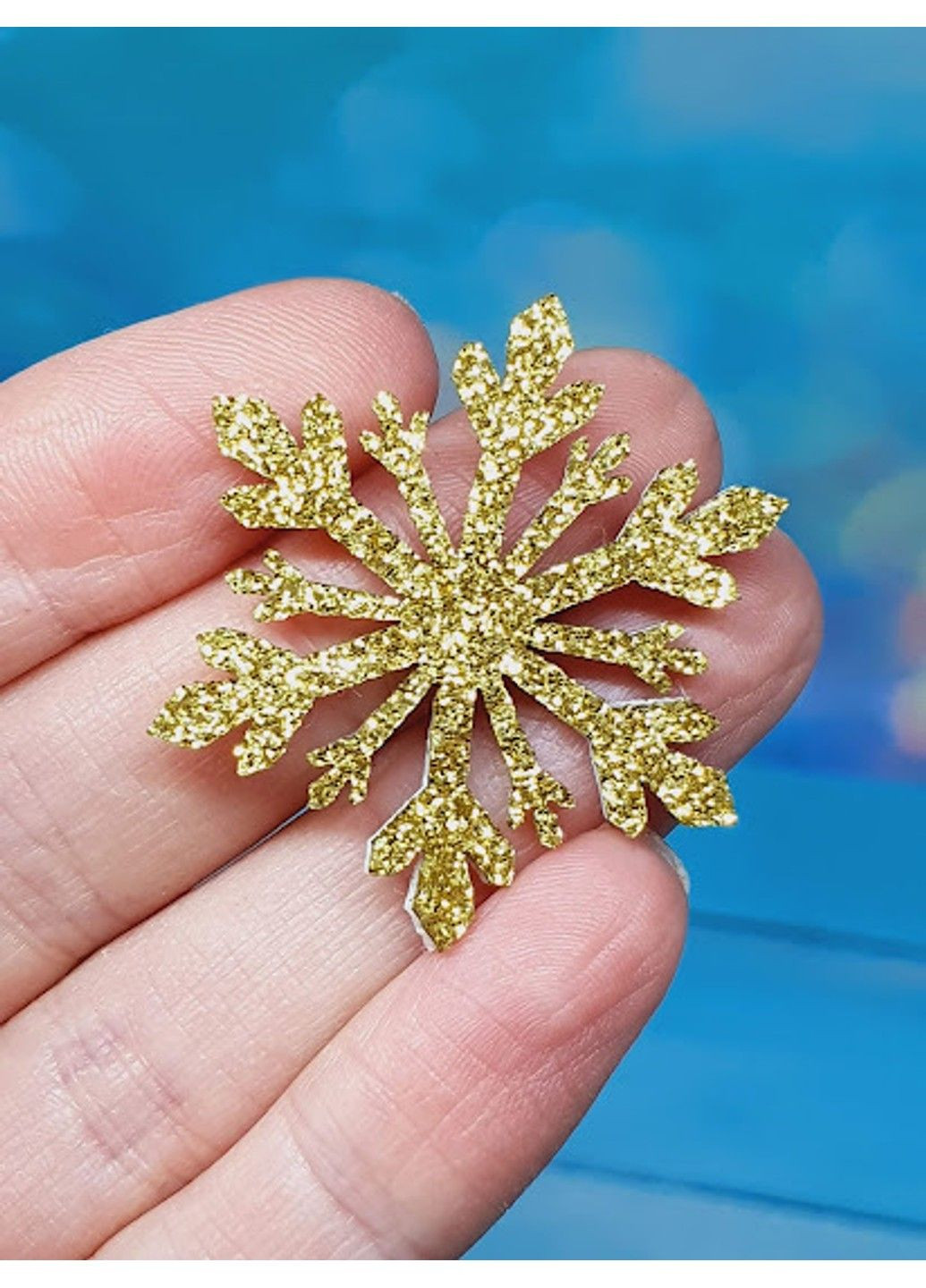 Сніжинка-3,5 см (екокожа-фетр), колір-золото, шт No Brand (306739493)