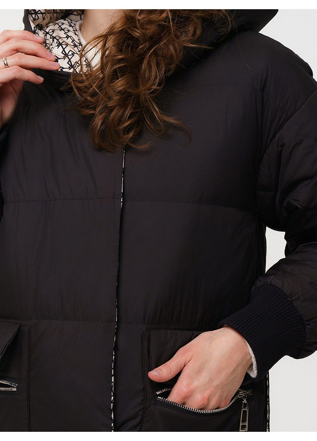 Черная зимняя пальто 21 - 18140 Vivilona