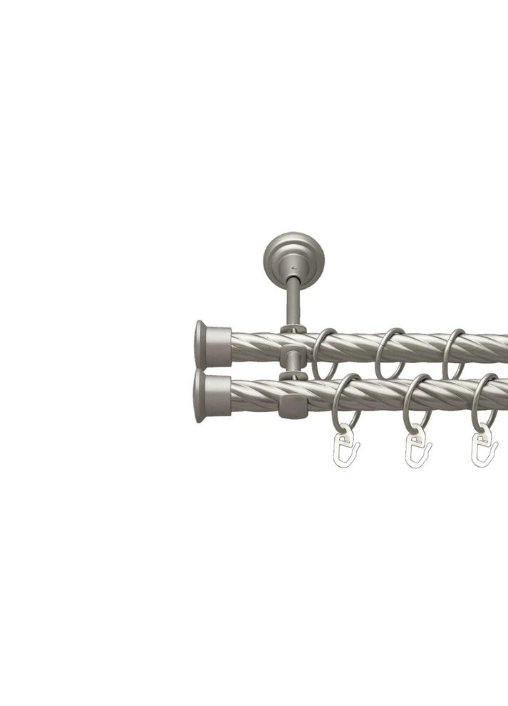 Карниз Дуо металевий дворядний відкритий скручена труба Сатин 19\19 мм 300 см (00-00023201) ORVIT (300845619)