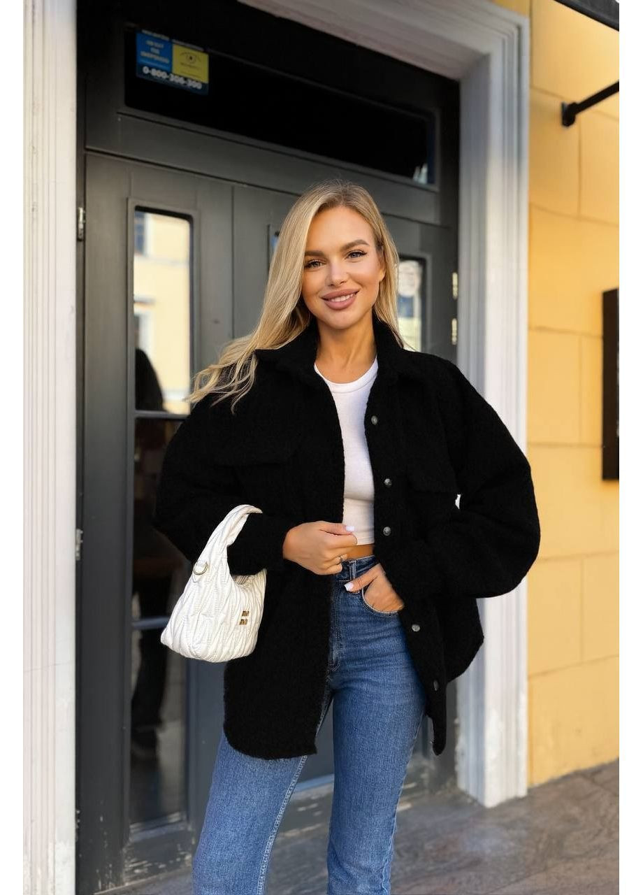 Жіноча oversize сорочка-жакет з альпаки "барашек" Vakko (362189201)