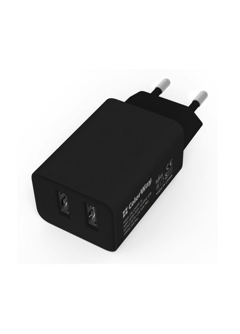 Зарядний пристрій Colorway 2USB AUTO ID 2.1A (10W) black (268144233)