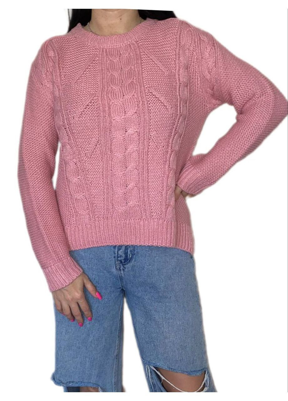 Розовый демисезонный базовый свитер Fashion Club