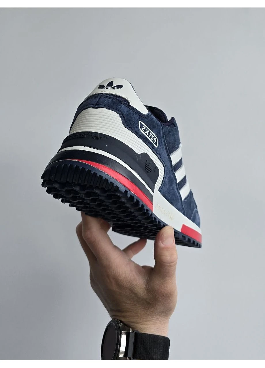 Темно-синие всесезонные adidas zx 750 • black / white • Vakko