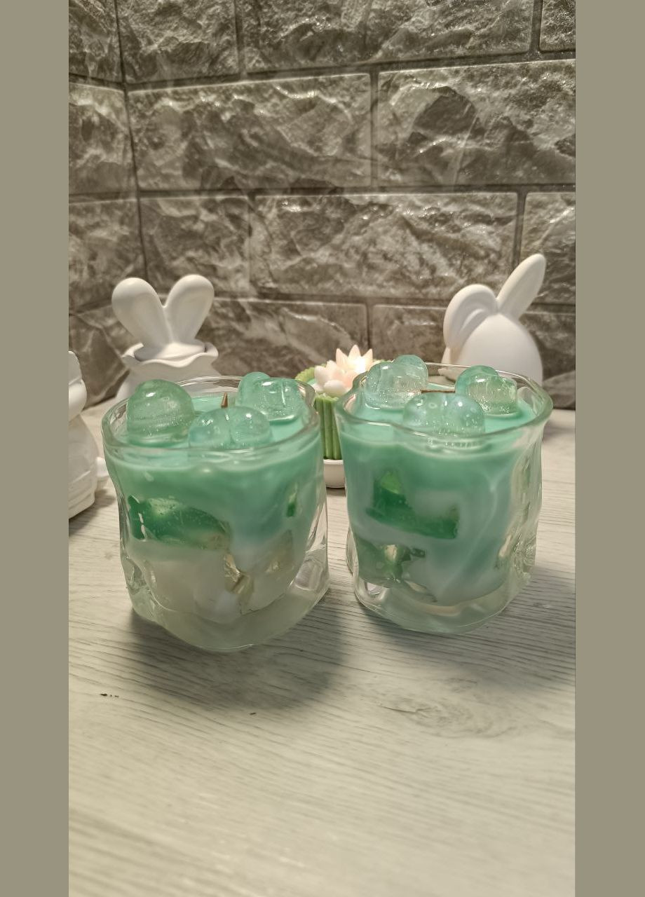 Свеча Зеленый чай со льдом из соевого воска ручной работы Hand Made (325877045)