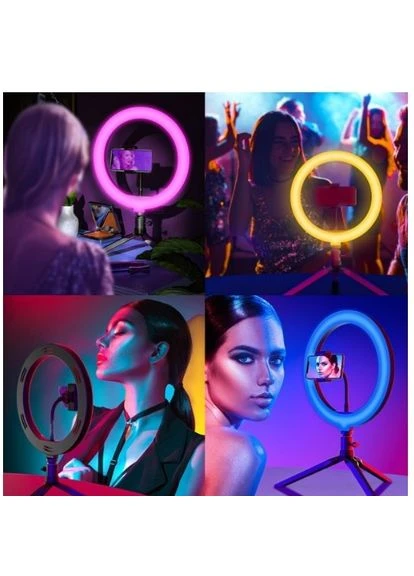 Селфі-лампа LED кільцева 45 см MJ18 RGB+ штатив Voltronic (382949851)