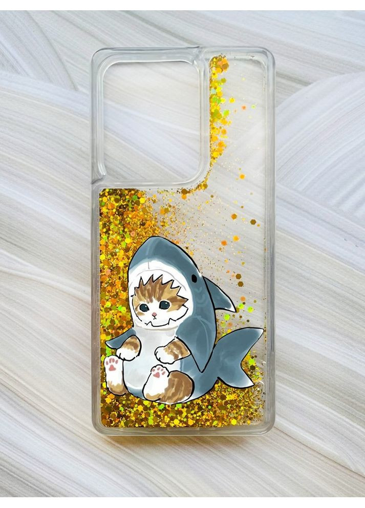 Чехол с плавающими блестками на Xiaomi Redmi Note 13 Pro 4G Котёнок (принт 120) CASE CONTROL (360688089)