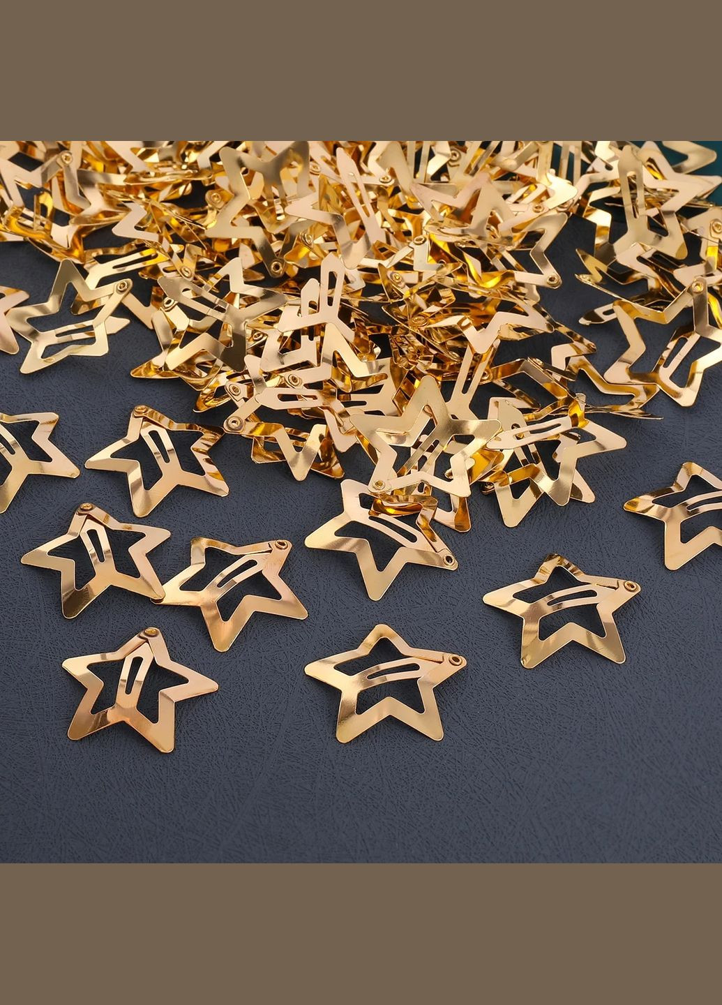 Заколки для волос Хлопушки тик-так звезда Золотистый 31 мм х 32 мм Finding (315799747)