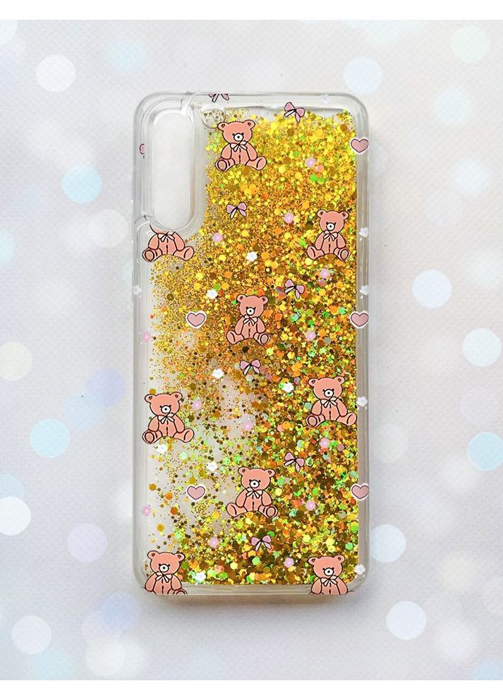 Чехол с плавающими золотыми блестками на Samsung Galaxy A50 (2019) A505F Ведмежата (принт 418) Creative (361113166)