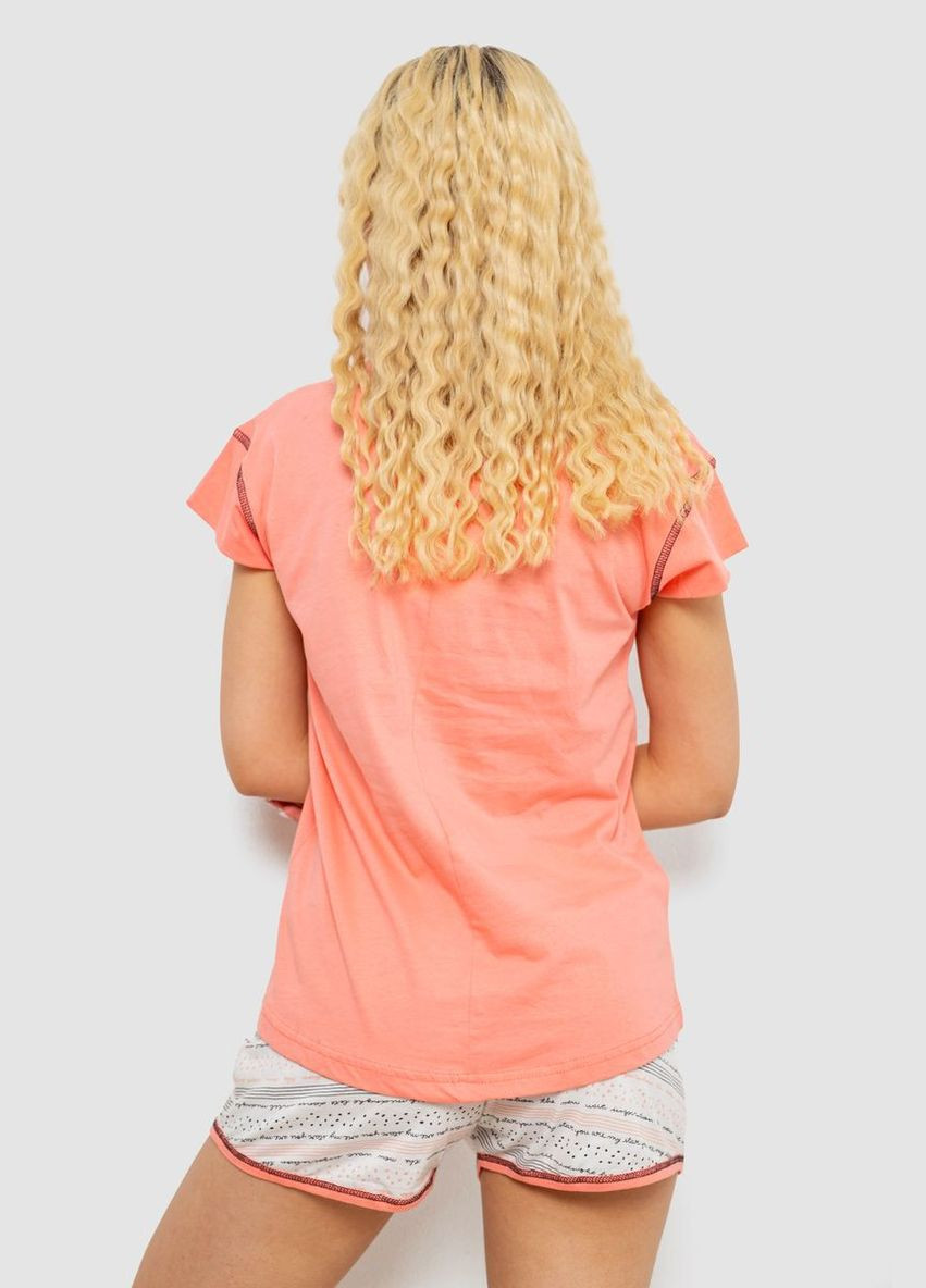 Персикова піжама жіноча з принтом Sude 243R0004-P5