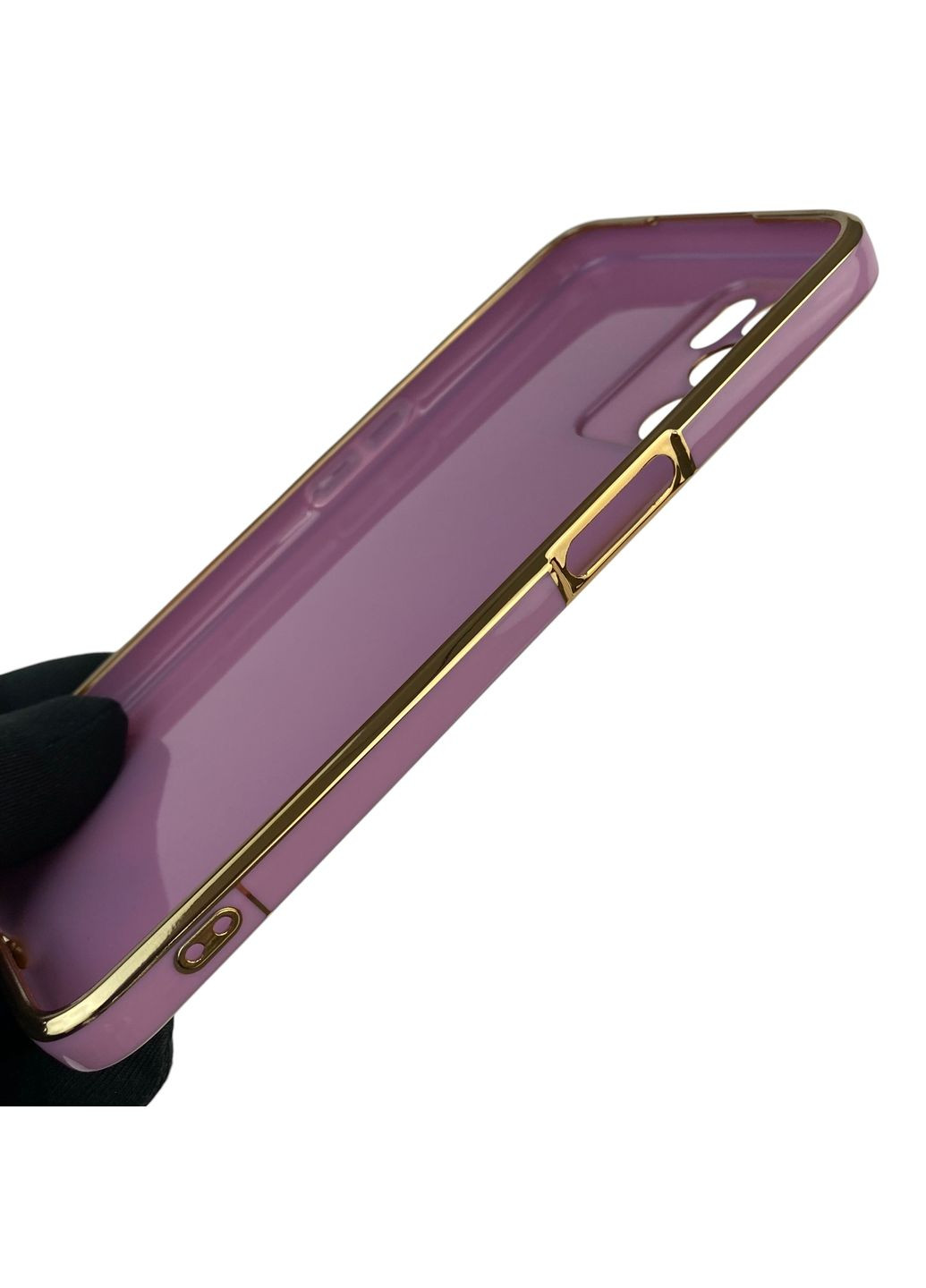 Чохол для A16 глянцевий із захистом камери із золотою окантовкою на оппо а16 чорничний gs1 Oppo (366230187)