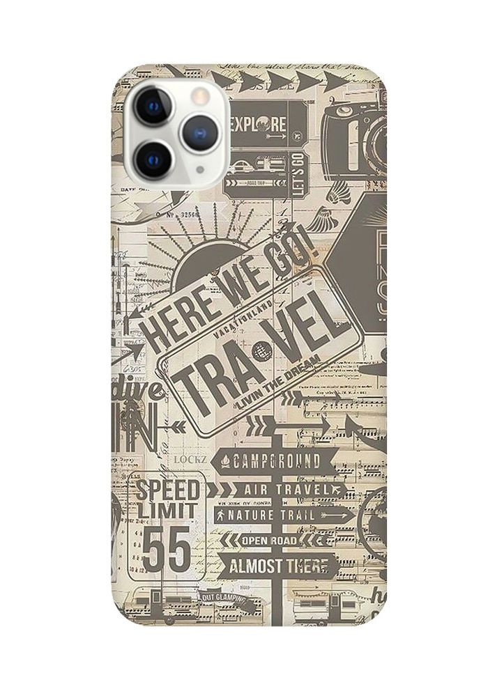 Матовый чехол с бирюзовыми боками на iPhone 11 Pro Max:: Путешествия (принт 324) Creative (360682196)