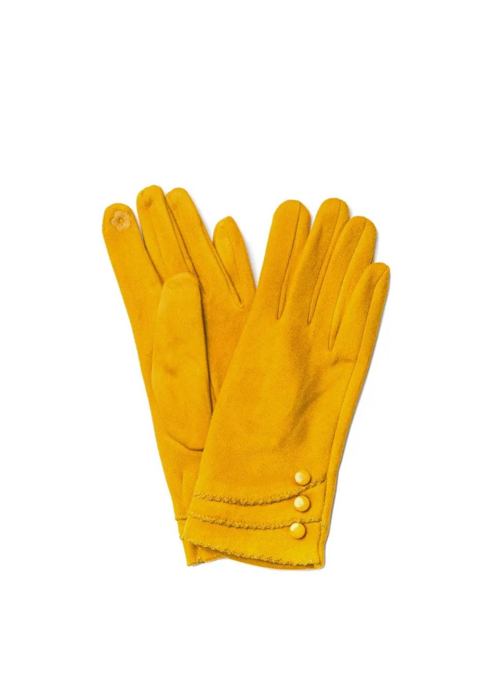 Перчатки Smart Touch женские экозамш желтые LuckyLOOK 688-538 (290278480)
