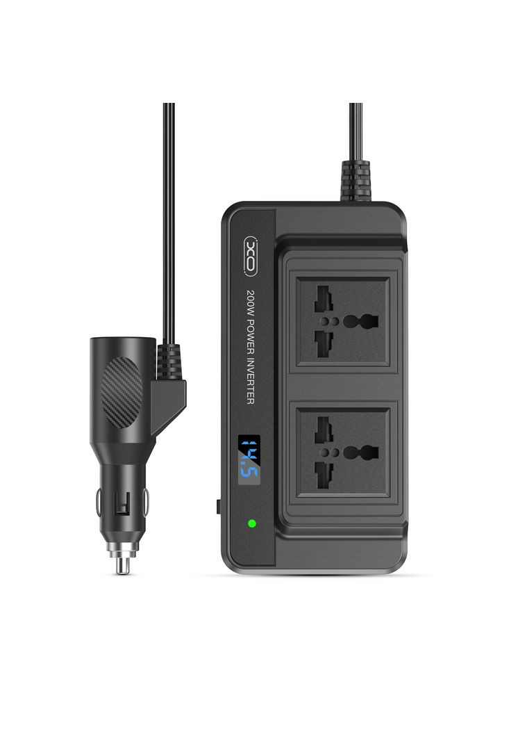 Автомобильный инвертор CZ011 200W Чёрный XO (370440324)