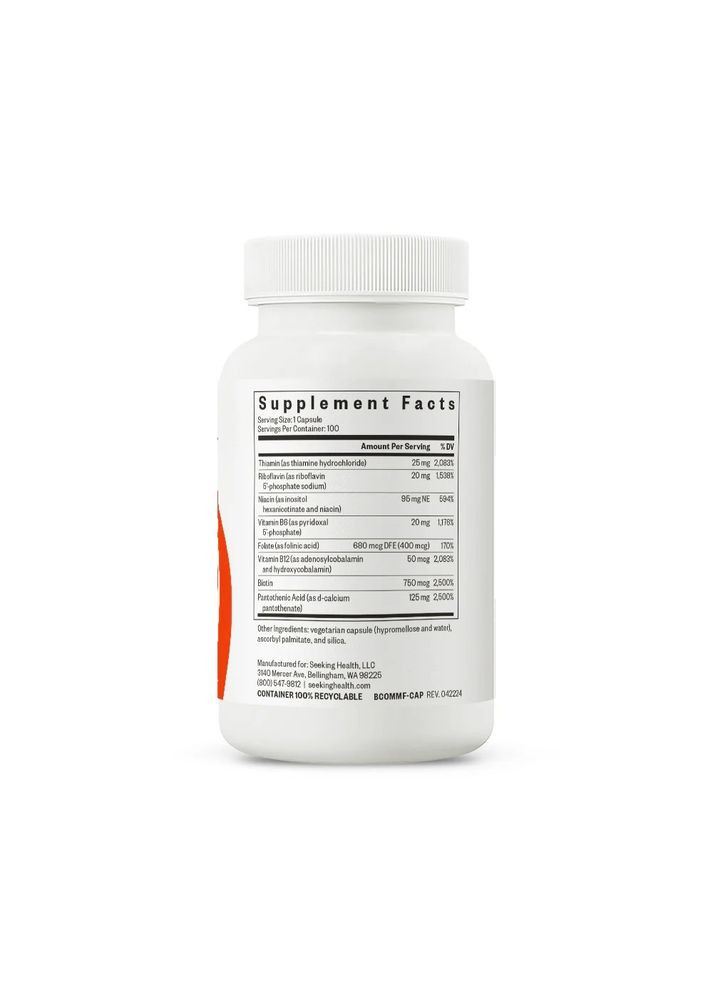 BКомплекс без метила, B Complex MF, 100 капсул Seeking Health (315146110)