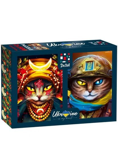Пазл 2в1 "Украинский кот-воин + Украинская мольфарка" De.tail (361417445)