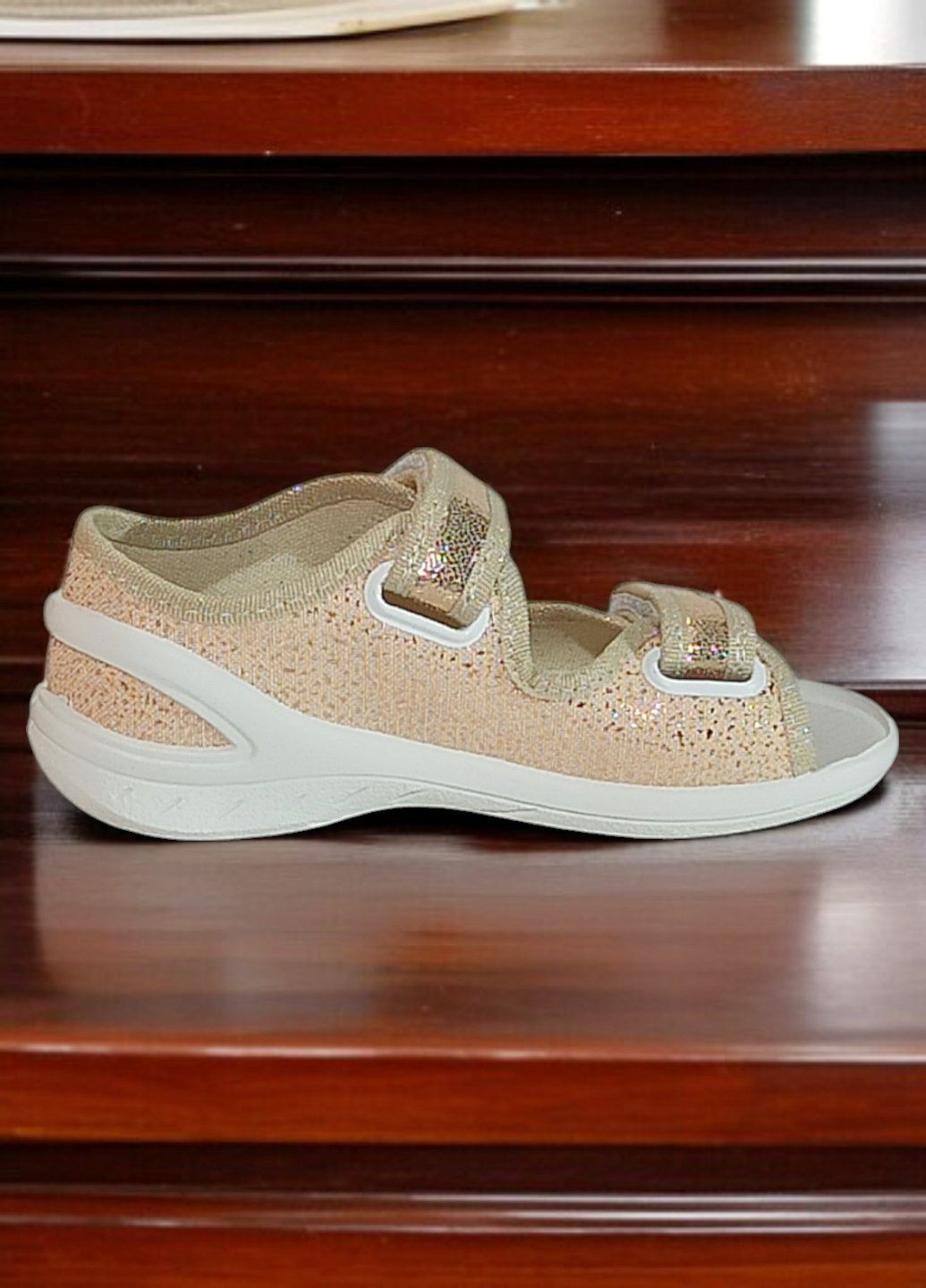 Текстильні тапочки для дівчинки відкриті ортопедичні Waldi (327432023)