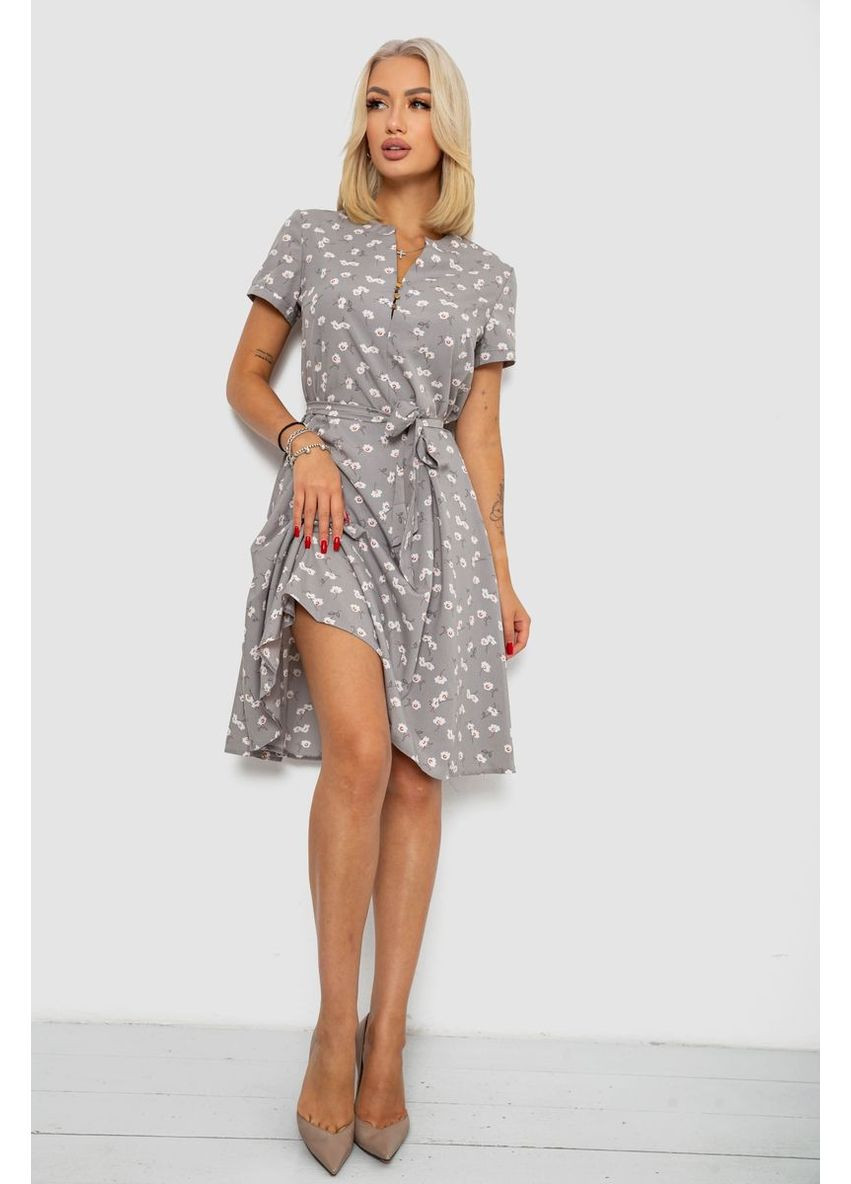 Сіра сукня софт з принтом, колір рожевий, 230r1016 Ager