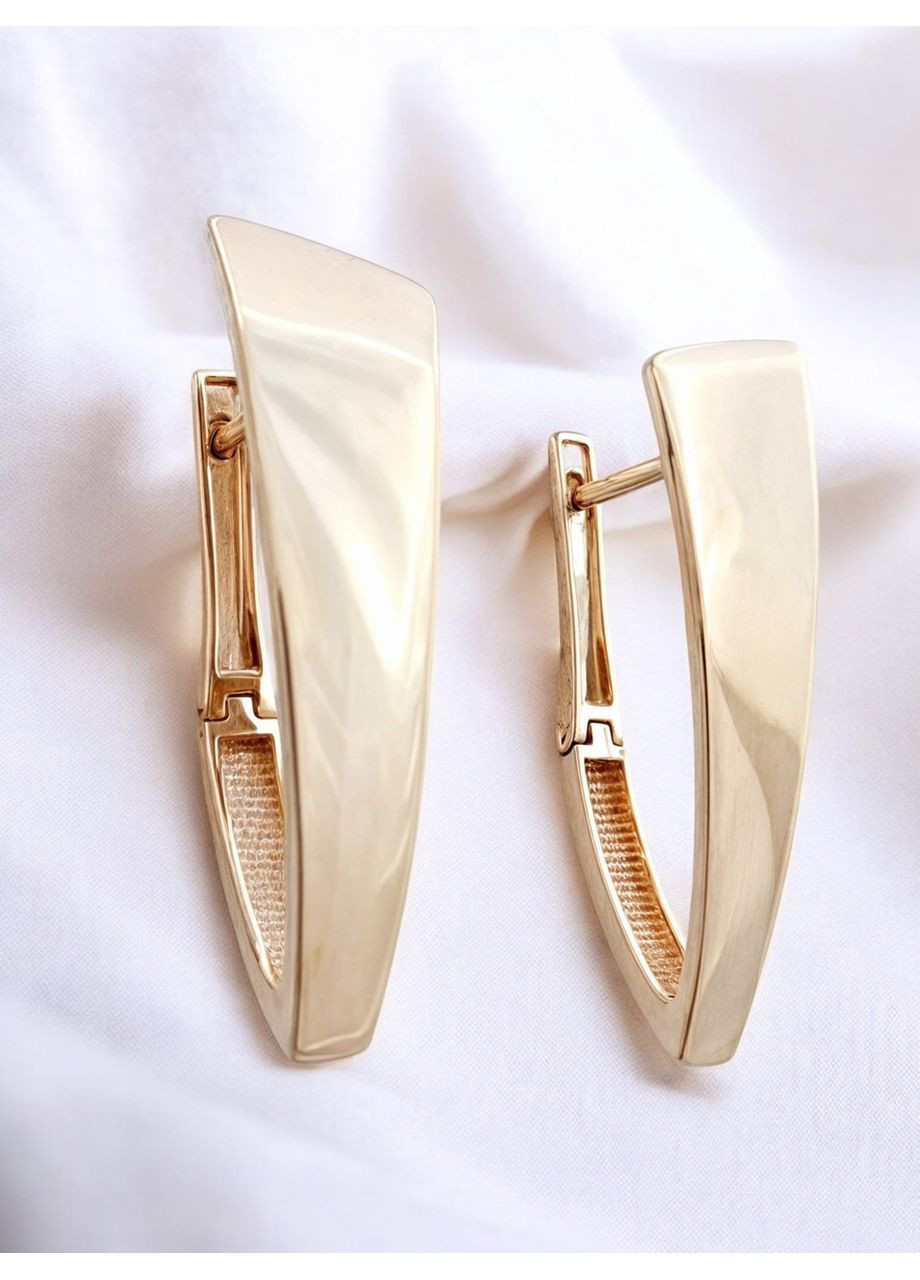 Золотые серьги без камней Столичная ювелирная фабрика 110886-1с Столична Ювелірна Фабрика (355795727)