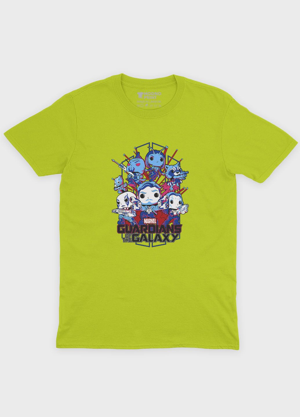 Женская футболка с принтом супергероев - Часовые Галактики Лаймовый (TS001-1-BLI-006-017-002-F) Modno - (311530774)