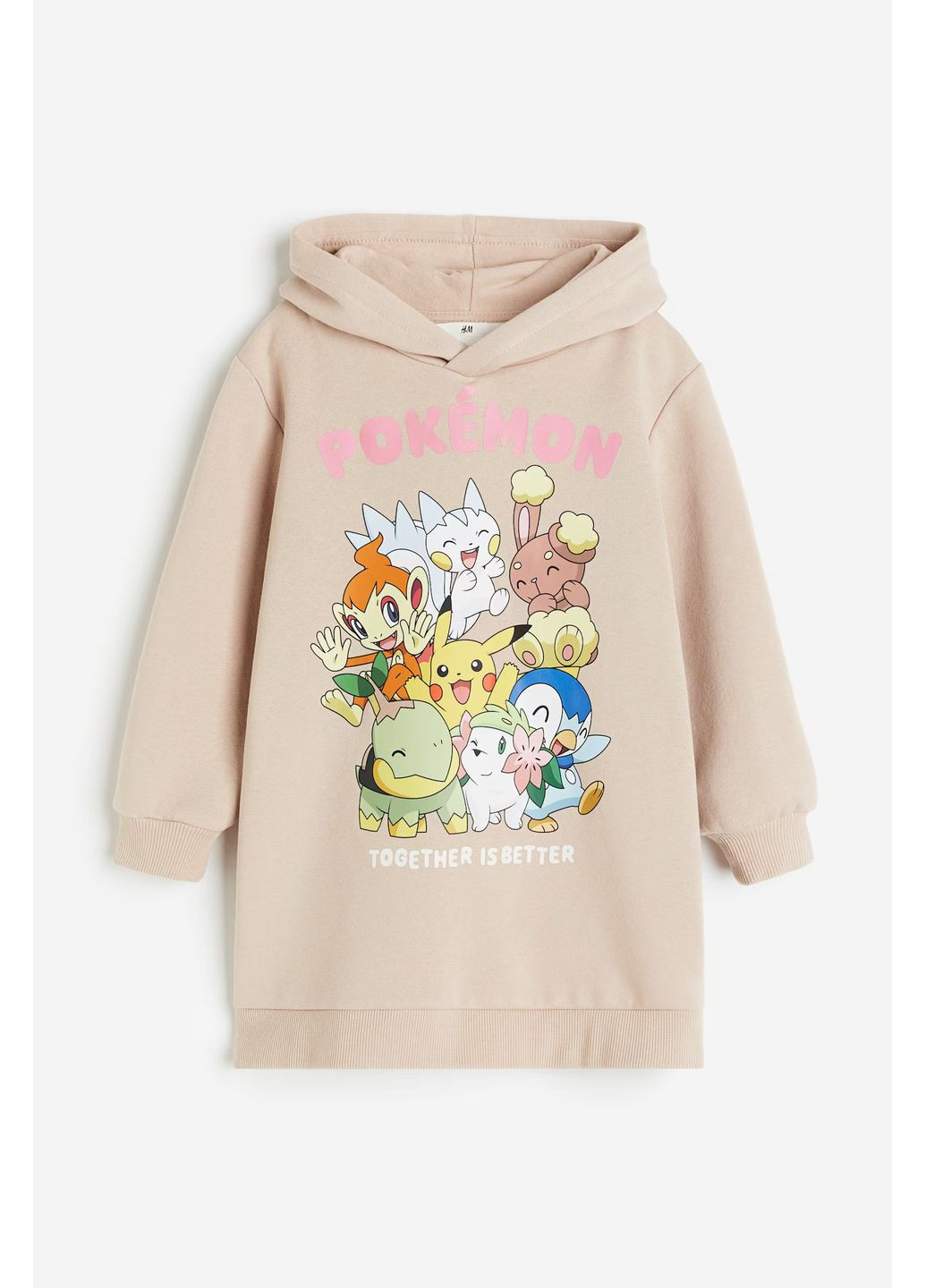 Бежева сукня-світер з капюшоном для дівчинки бежева 98/104см(2-4р) H&M (362603001)