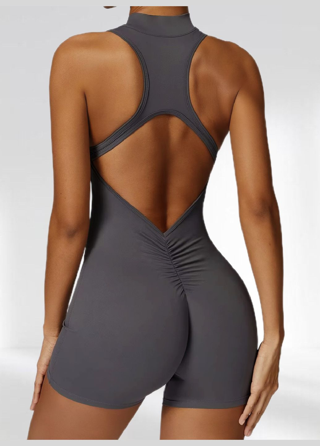 Спортивный комбинезон женский для гимнастики йоги фитнеса LILAFIT комбинезон-шорты серый спортивный нейлон