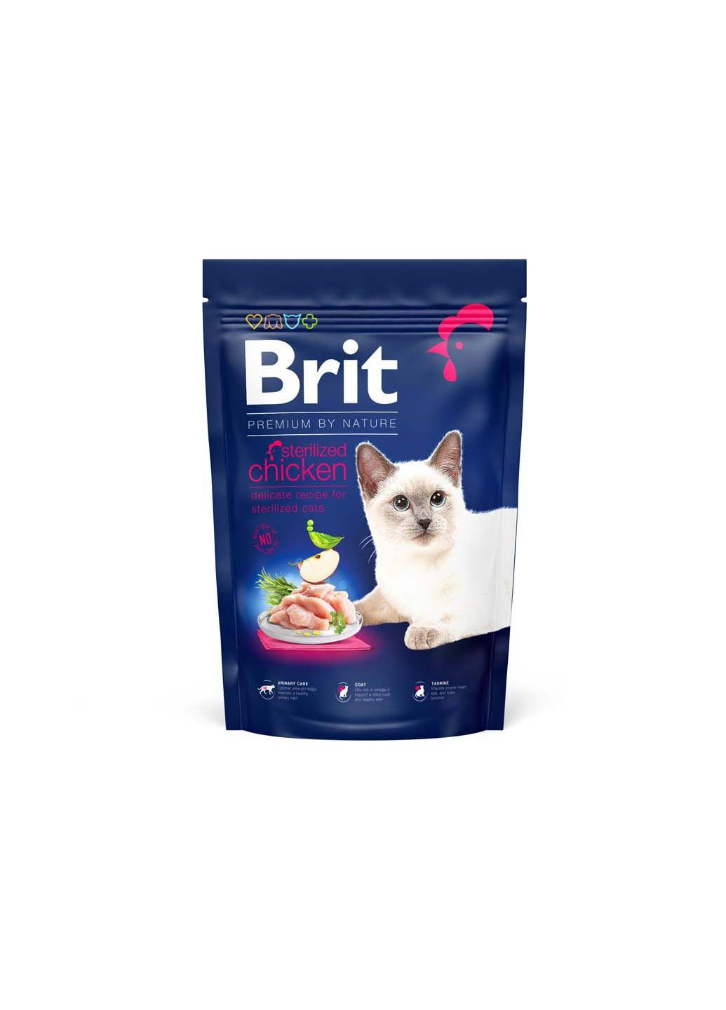 Сухой корм для стерилизованных котов by Nature Cat Sterilised с курицей 1.5 кг Brit Premium (286473061)