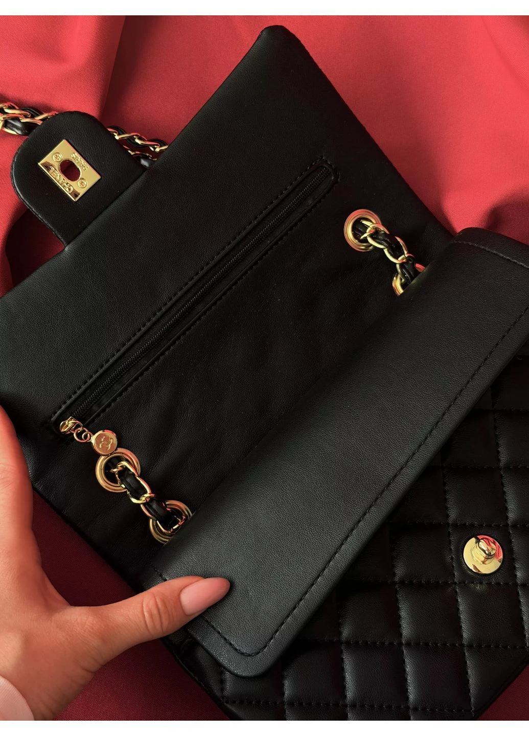 Сумка Classic Double Flap Bag чорний золото No Brand Крос-боді (391476496)